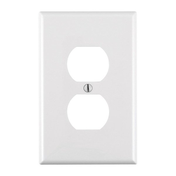 Leviton Wallplate Duplex 1G Wht 00PJ8-00W